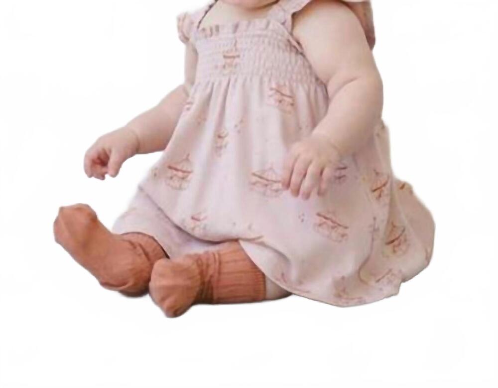 NEW QUINCY MAE girls smocked jersey dress in carousel